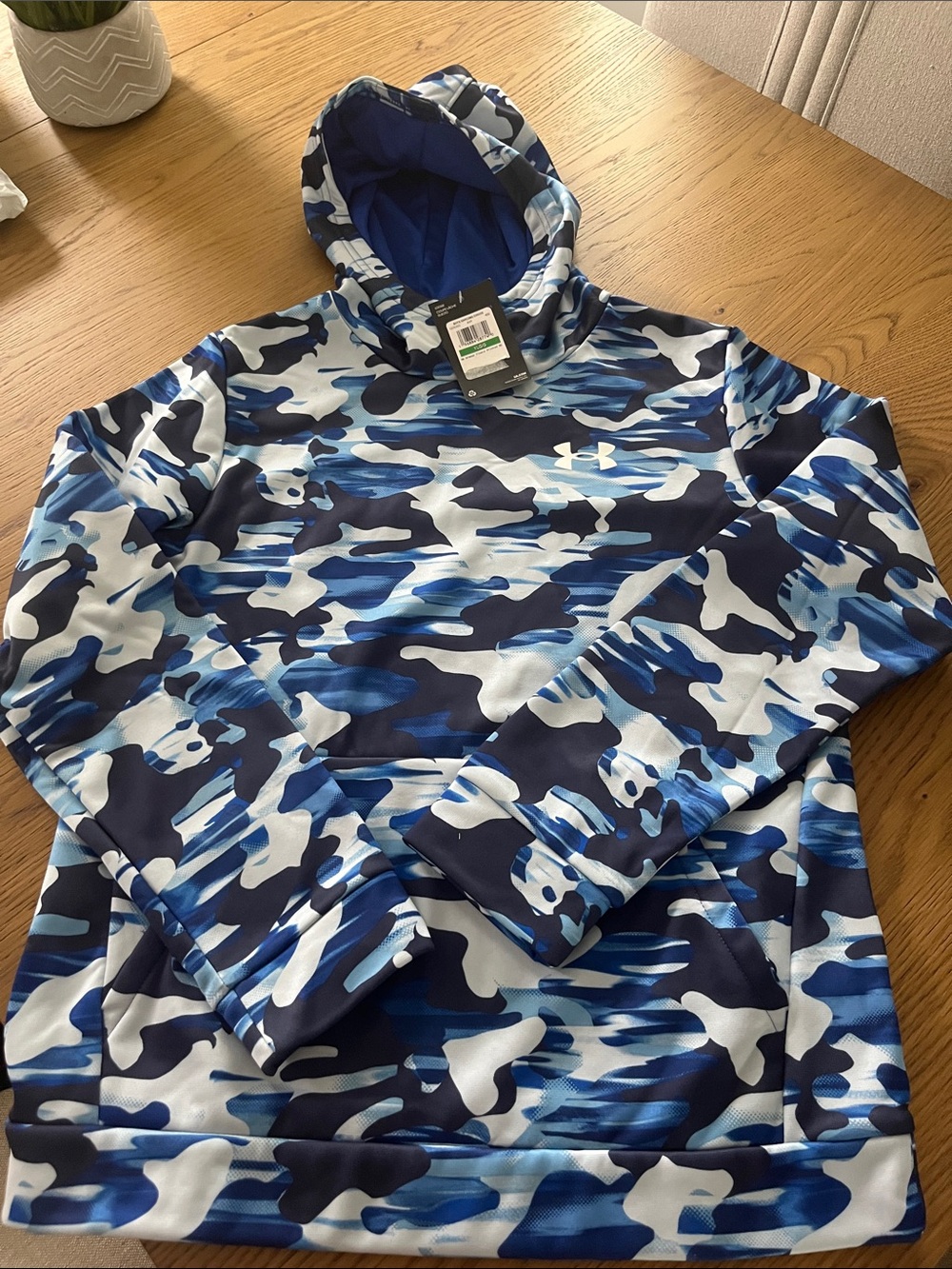 Under Armour Blue & White Camo Pullover Hoodie